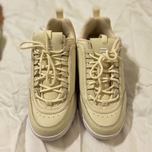 FILA Disruptor II premium sneaker in light yellow